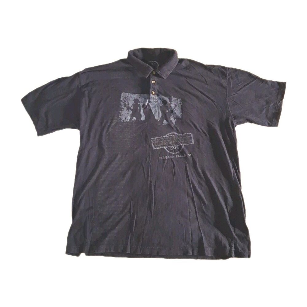 Hard Rock Cafe Polo Shirt Mens XL Blue Niagra Falls, NY Short Sleeve